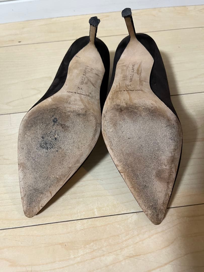 マノロブラニク　MANOLO BLAHNIK ブラウンスエード ハイヒール　36