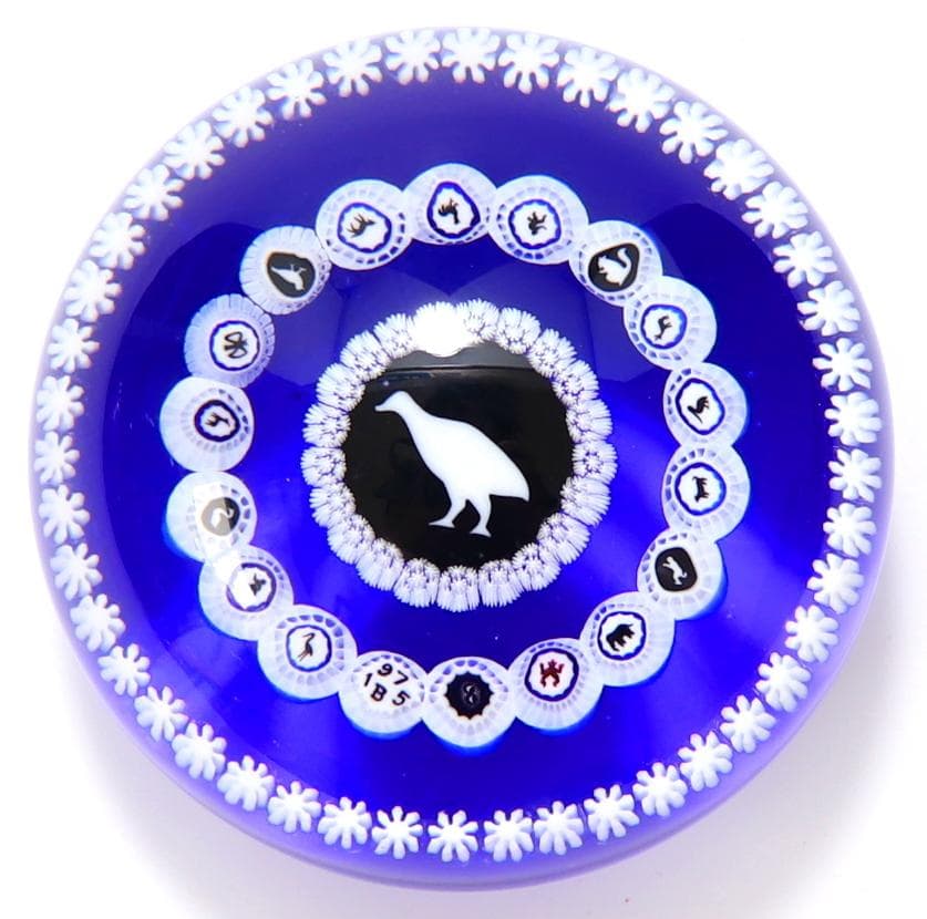 オールドバカラ 激レア 1975年 ペーパーウエイト 特大サイズ ブルー 青