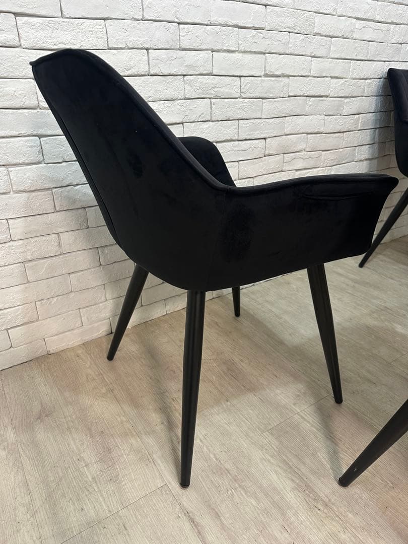 【M】定価7万　4脚セット　ベルベット　チェア　椅子　ダイニング