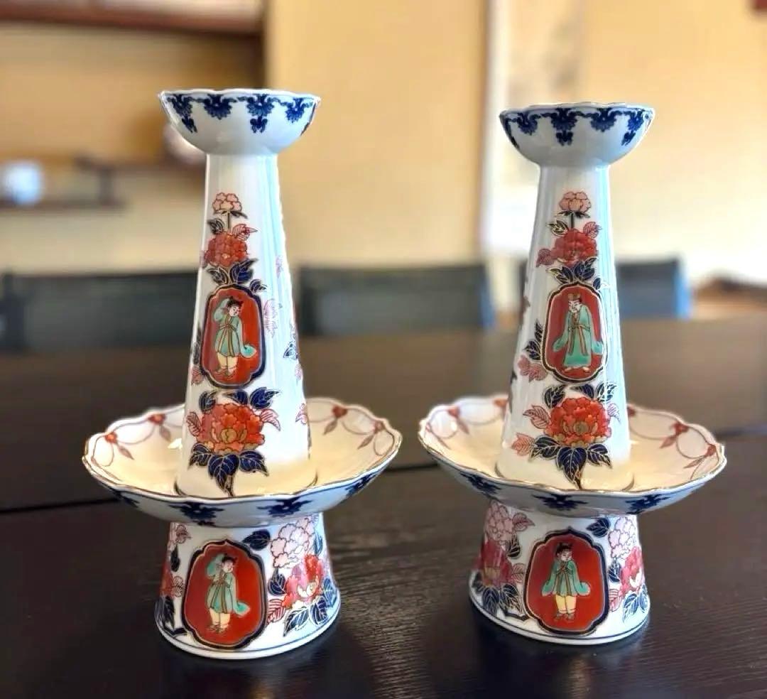 有田焼　燭台　蝋燭立て　2本セット キャンドルスタンド