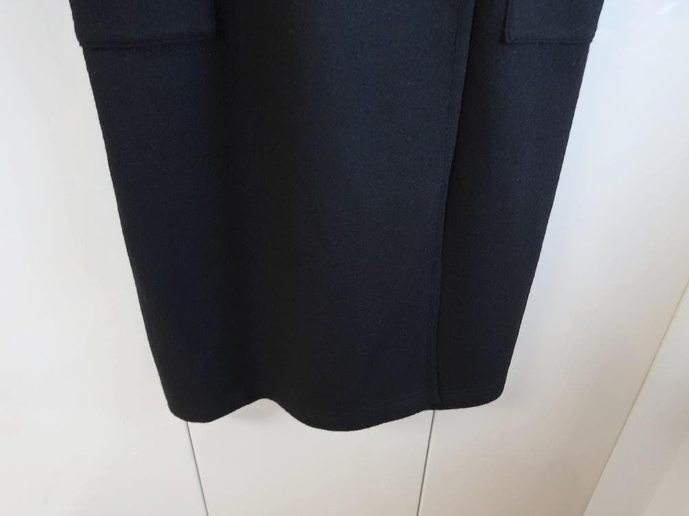 エラフ ノーカラーロングコート/ウール/カーディガン