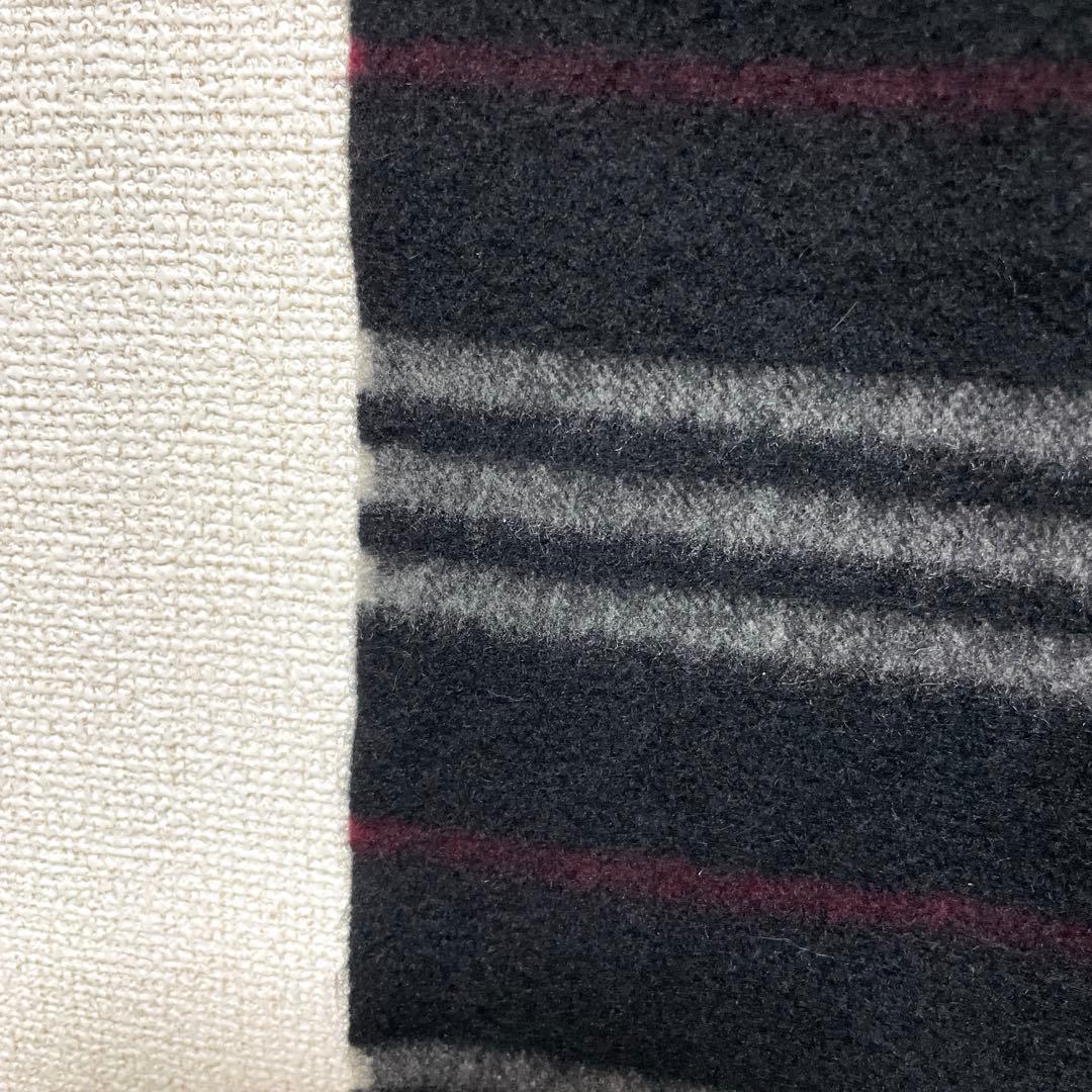 バーバリー ブラックレーベル カシミヤ マフラー 黒 ボーダー ホースロゴ