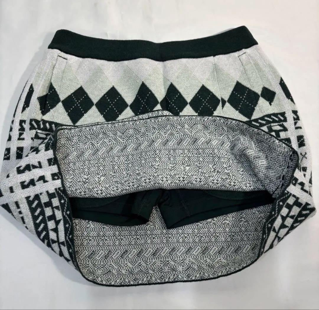 新品adidasゴルフアーガイルデザインニットセータースカートセットアップ