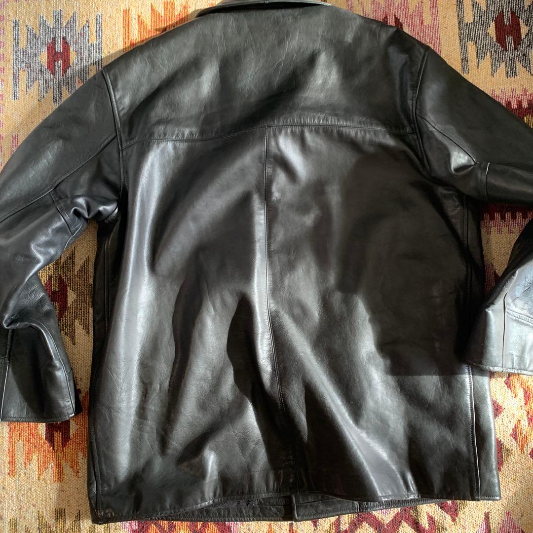 超スペシャル90s ラルフローレン レザー カーコート　XL ブラック 黒