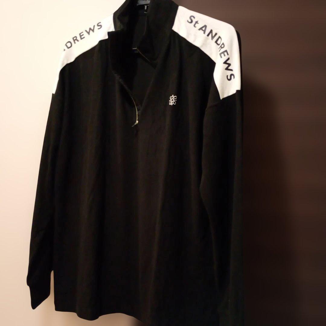 ST ANDREWS ハーフジップシャツ ブラック LLサイズ