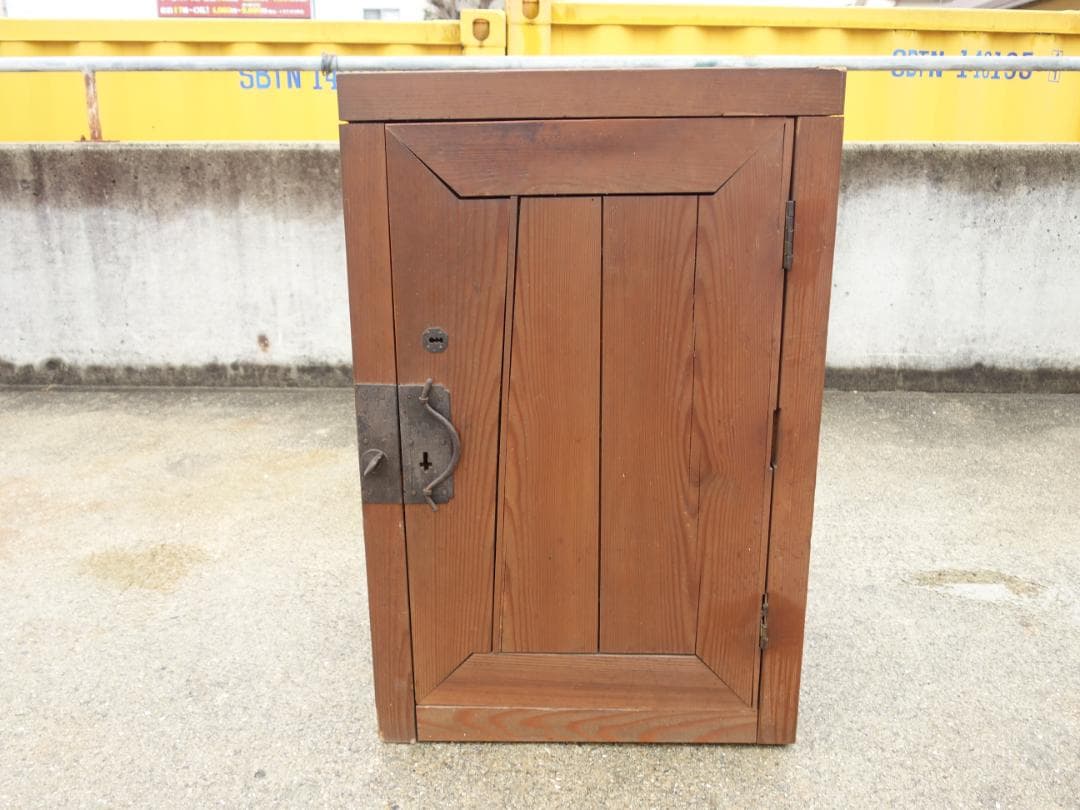 【中古】K▼木製 金庫 道具箱 古い家具 木箱 鍵付き (37554)