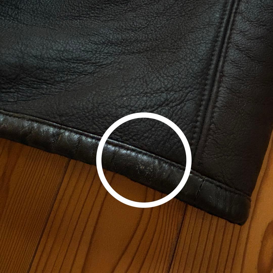 ニコルクラブ リアルムートン ブラックレザーコート ビンテージ 80s 90s