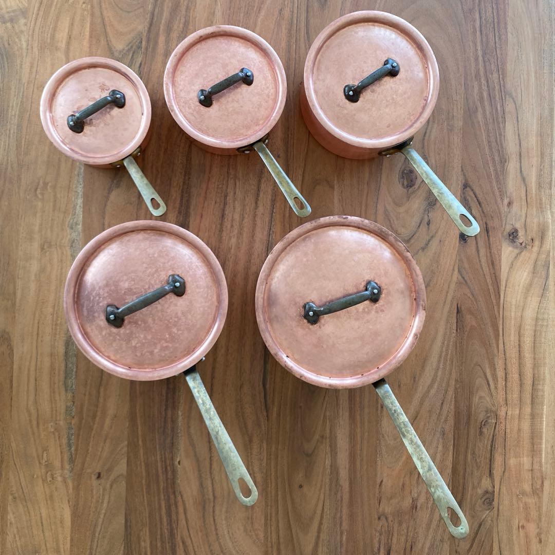 銅の片手鍋セット