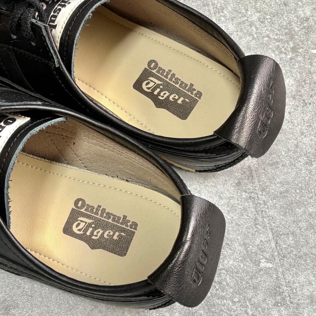 【未使用品級】オニツカタイガー メキシコ66 レザースニーカー 24cm 黒