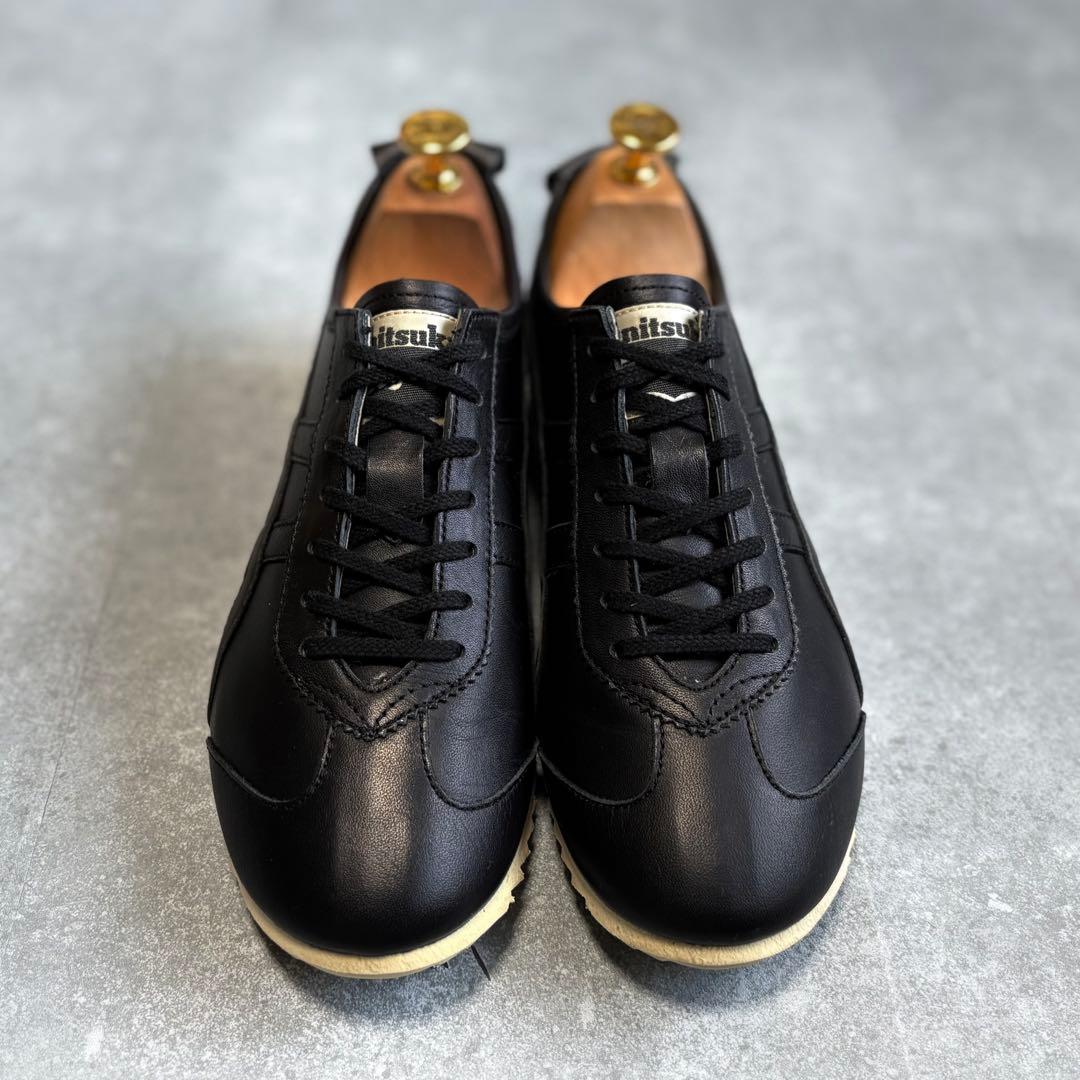 【未使用品級】オニツカタイガー メキシコ66 レザースニーカー 24cm 黒