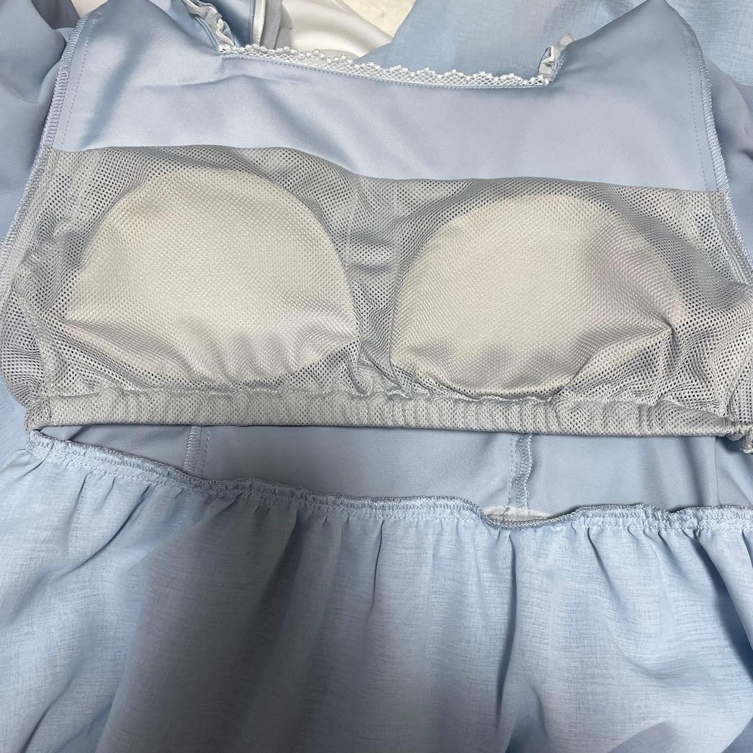 新品　Maria pipi マリアピピ 水着 水色フリルゴスロリワンピース