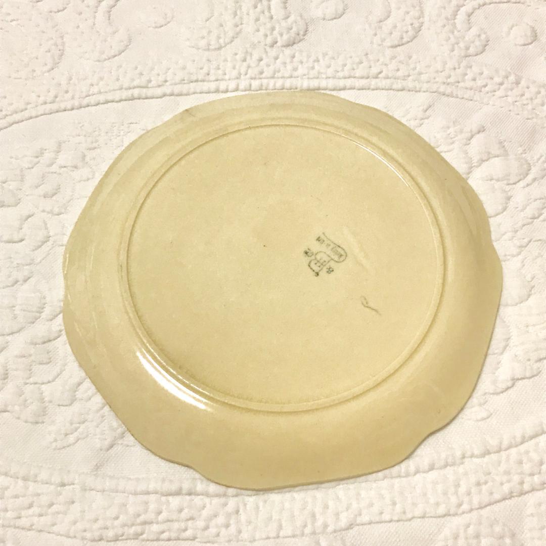 レア　アンティーク　ヴィンテージ　スワン　白鳥　エクリュ　花びら　プレート