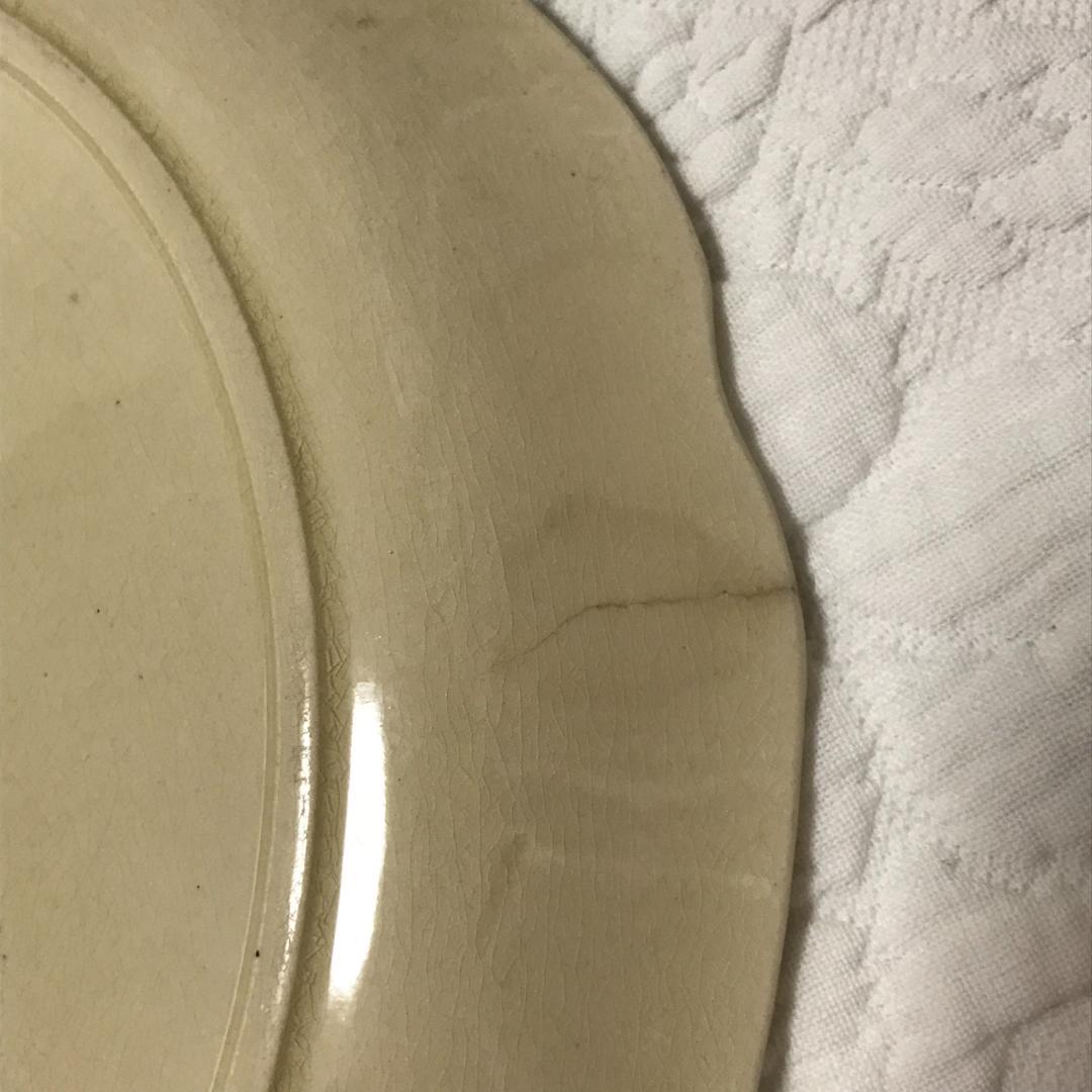 レア　アンティーク　ヴィンテージ　スワン　白鳥　エクリュ　花びら　プレート