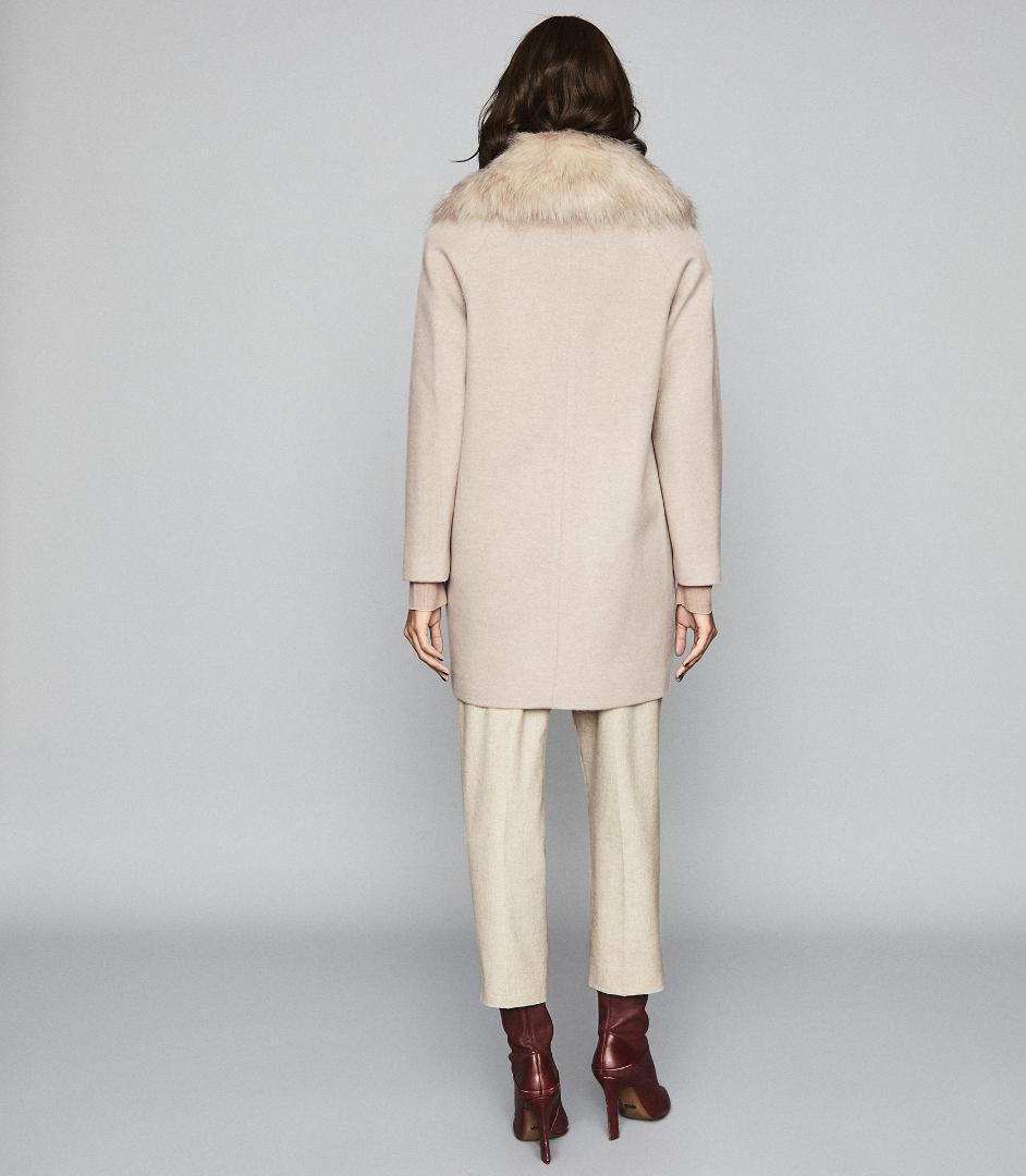 新品送料無料UK12/US8リースREISS lawsonウールコートベージュ