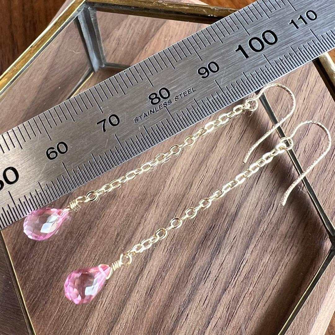 あんみ様　宝石質ピンクトパーズ*14kgfピアス他