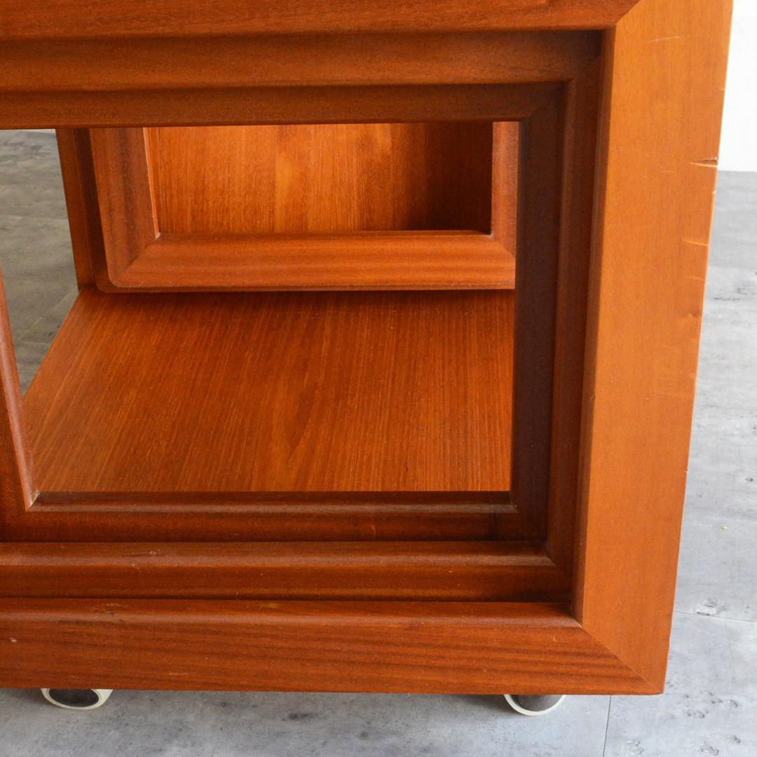 イギリスヴィンテージ チーク エクステンション ネストテーブル キャビネット付