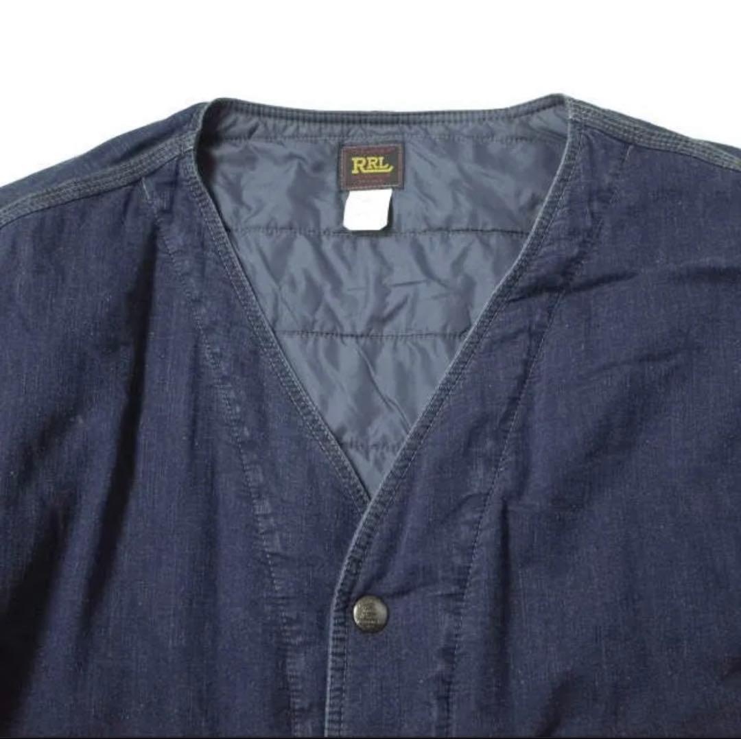 RRL ダブルアールエル INDIGO COTTON ノーカラー