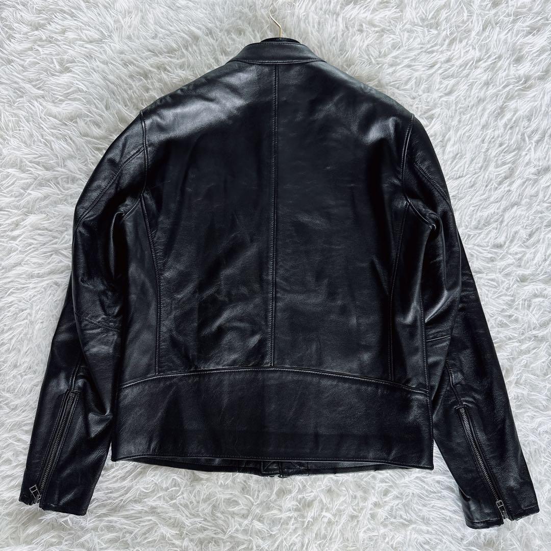 【B:MING by BEAMS】羊革 シングルライダース ブラック Lサイズ