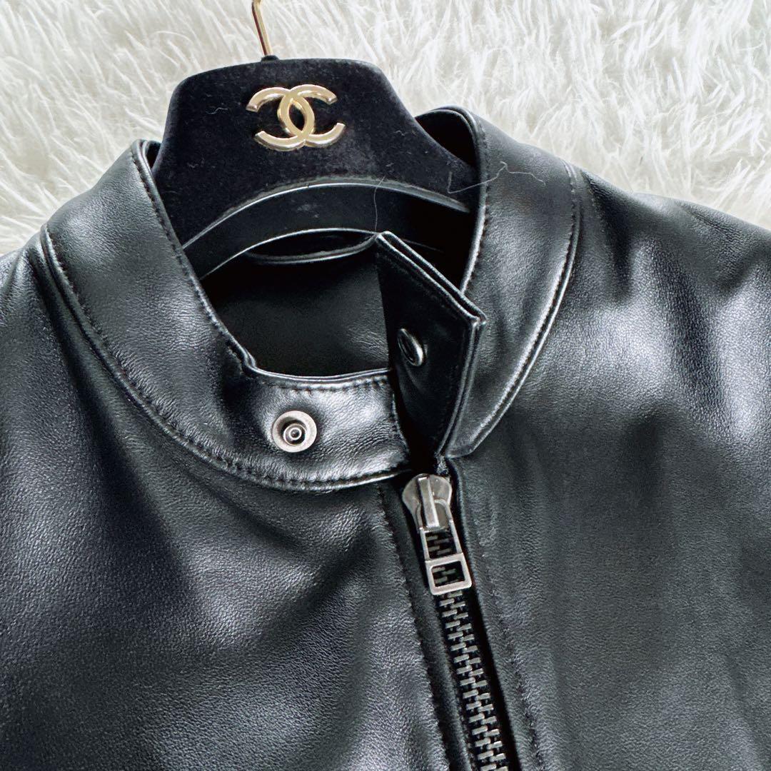 【B:MING by BEAMS】羊革 シングルライダース ブラック Lサイズ