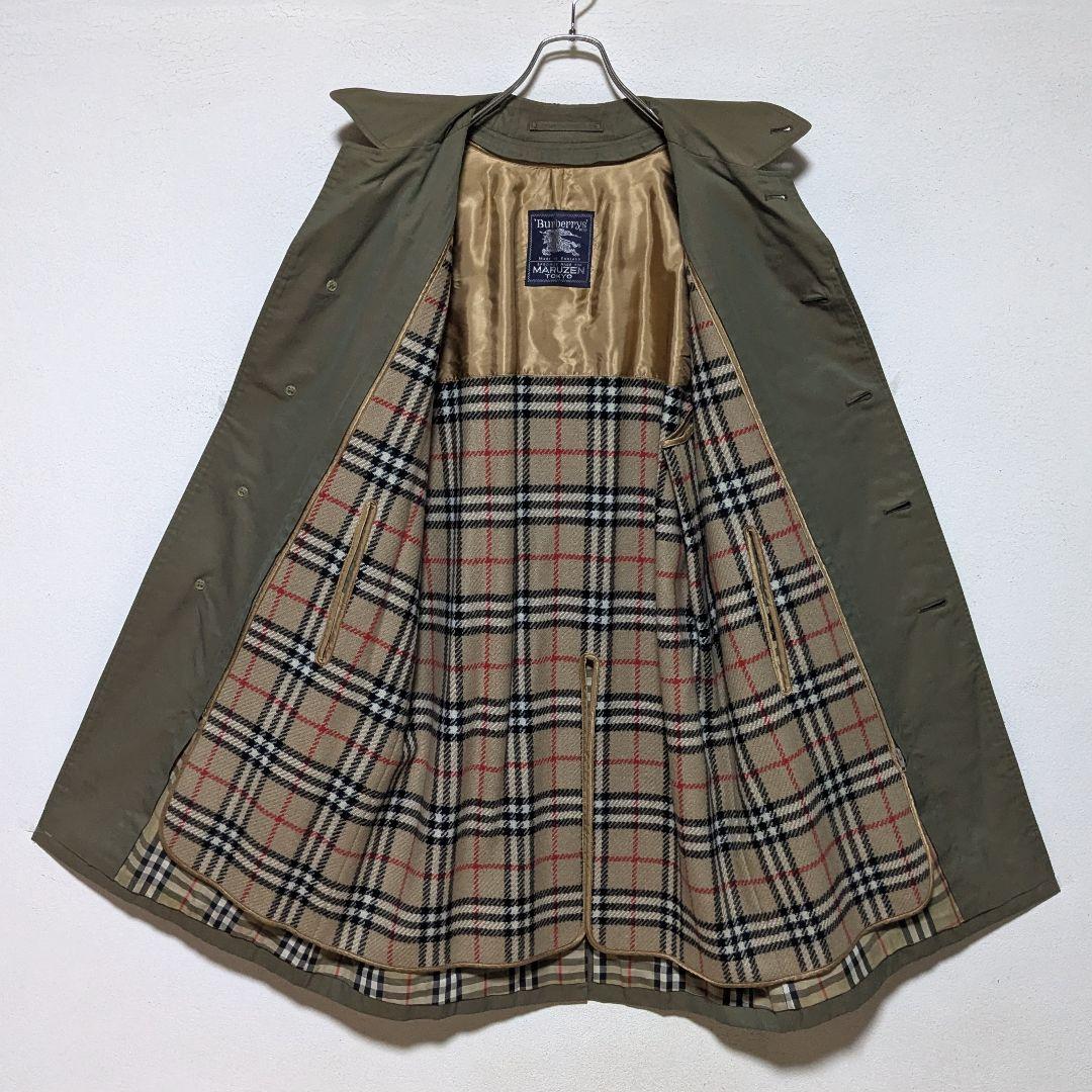 美品 英国製 80s バーバリー ステンカラーコート メンズ 玉虫 丸善 86B