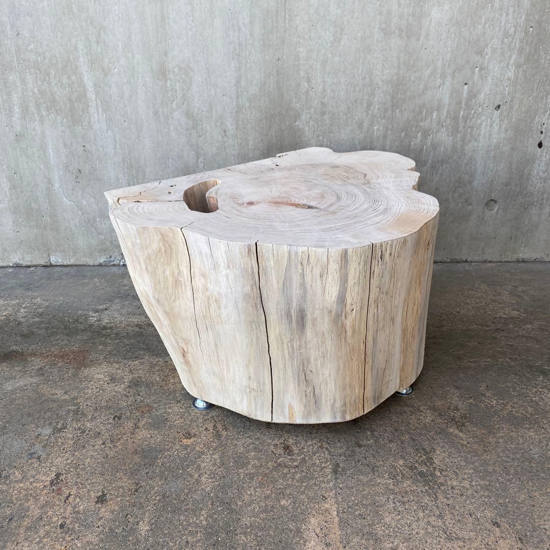 【ヒノキ切り株の造形的置物】テーブル 丸太 オブジェ サイドテーブル インテリア