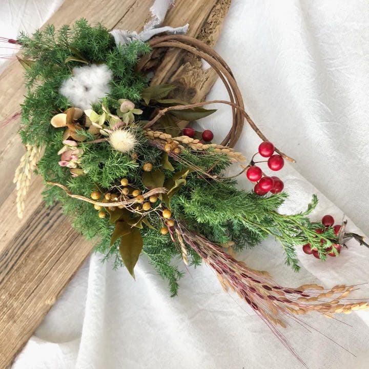 クリスマスお正月節分冬リース