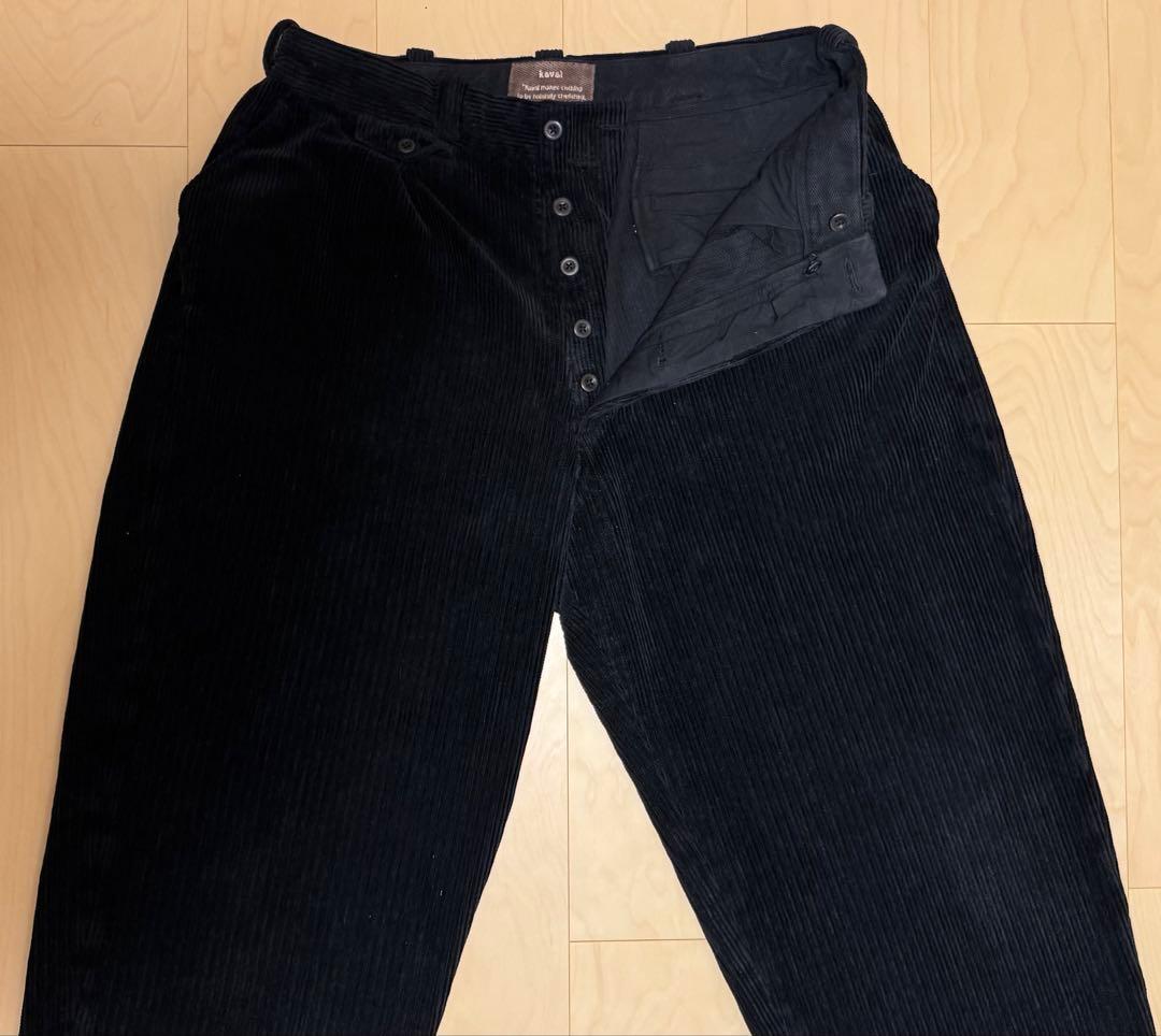 kaval front tuck trousers コーデュロイ パンツ