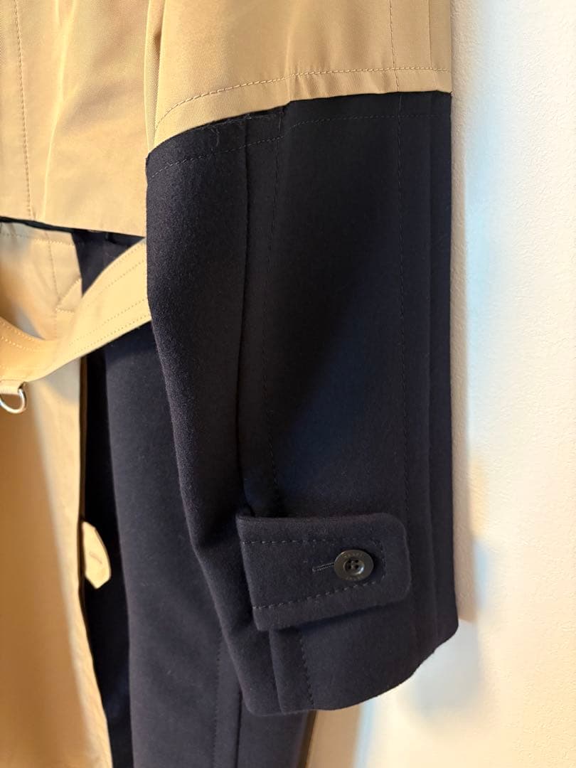 ほこり　sacai サカイ　バイカラー トレンチコート