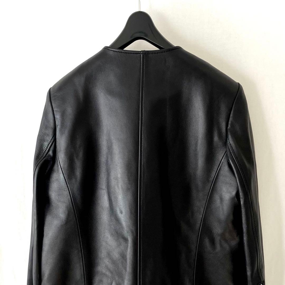 美品 ルシェルブルー ラムレザー ライダース 36 ブラック