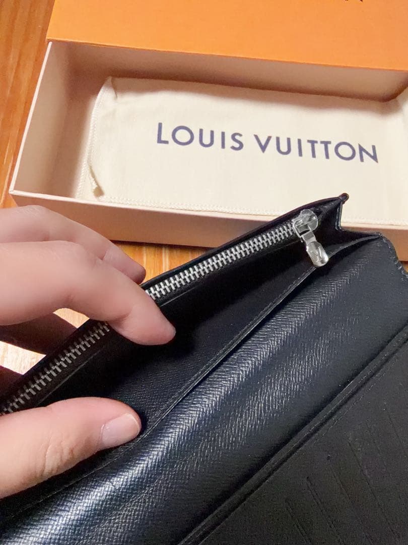 Louis Vuitton ブラック長財布 ICチップ 箱&保存袋付 フランス製
