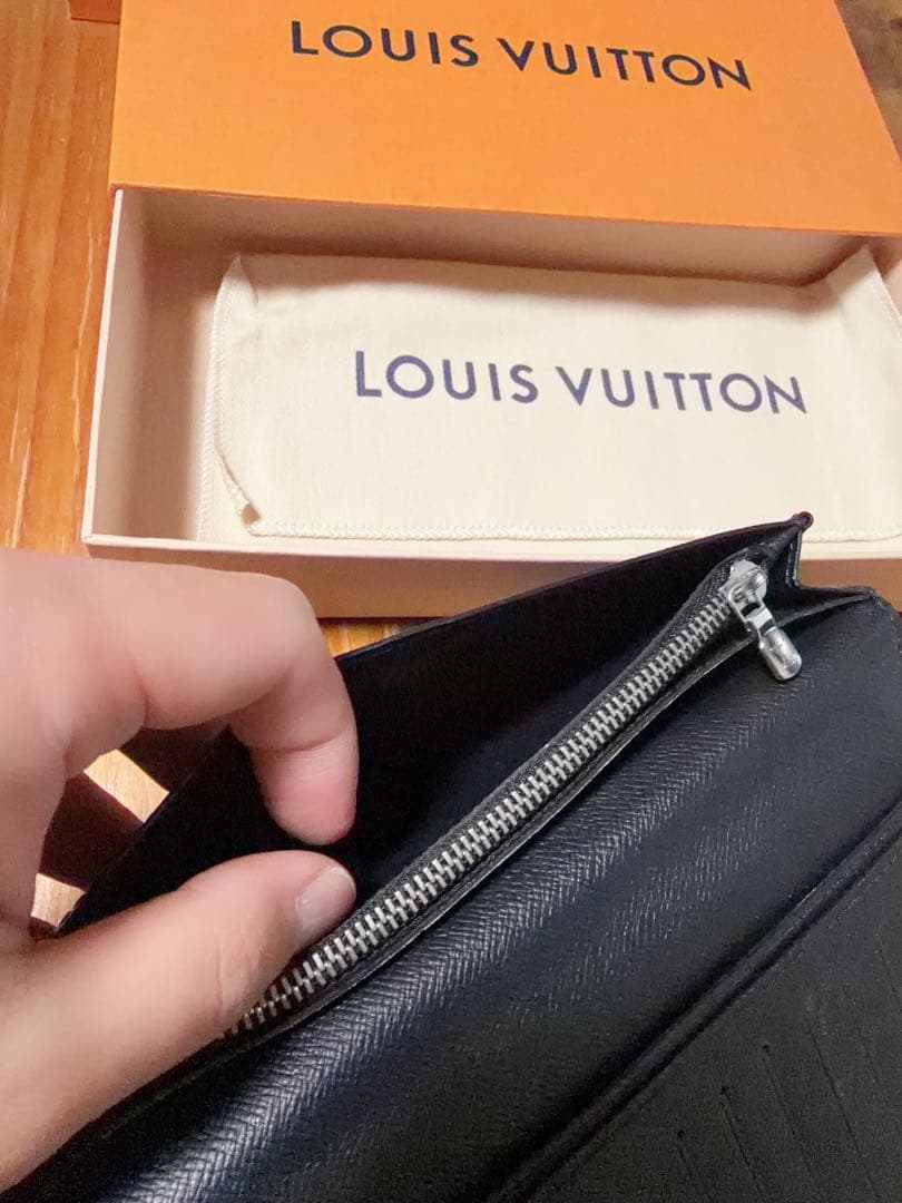 Louis Vuitton ブラック長財布 ICチップ 箱&保存袋付 フランス製