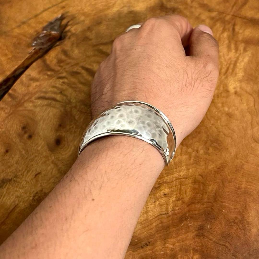 メキシコ ヴィンテージ シルバー ハンマーカフ ブレスレット MEXCO 925