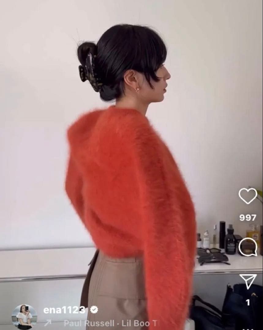 【マーマレード】CLANE 完売 アンゴラ バルキースリーブニット