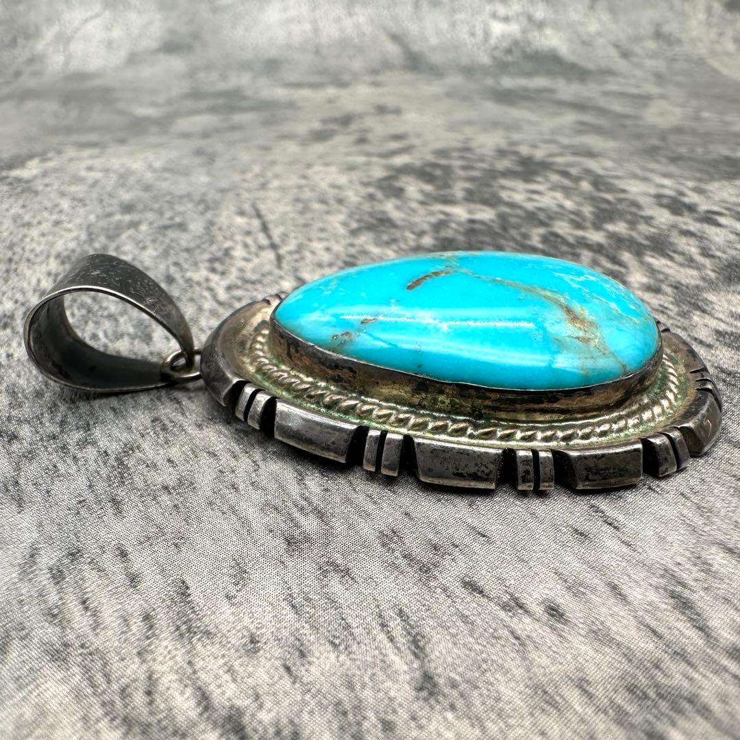 sterling silver turquoise pendant 大ぶり