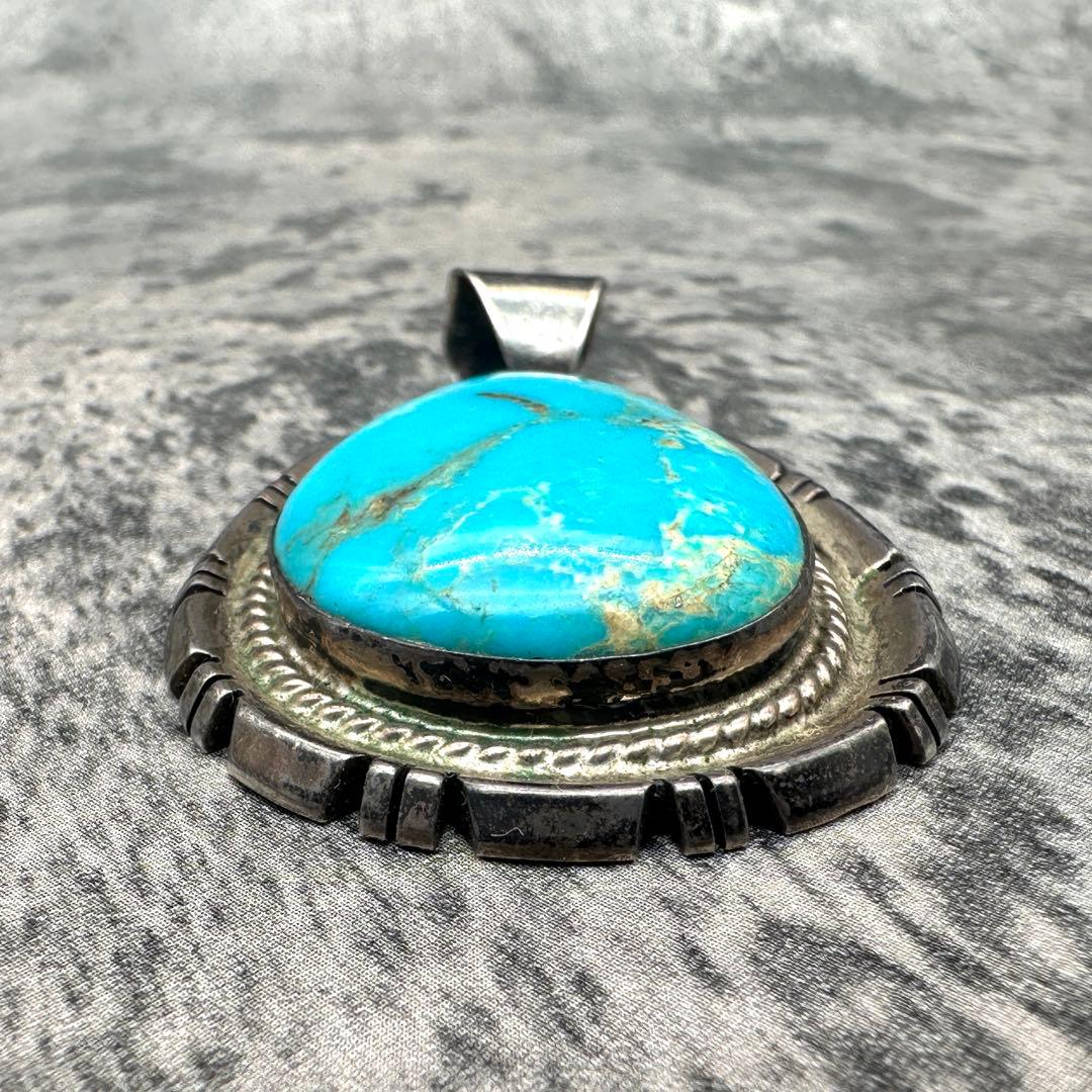 sterling silver turquoise pendant 大ぶり