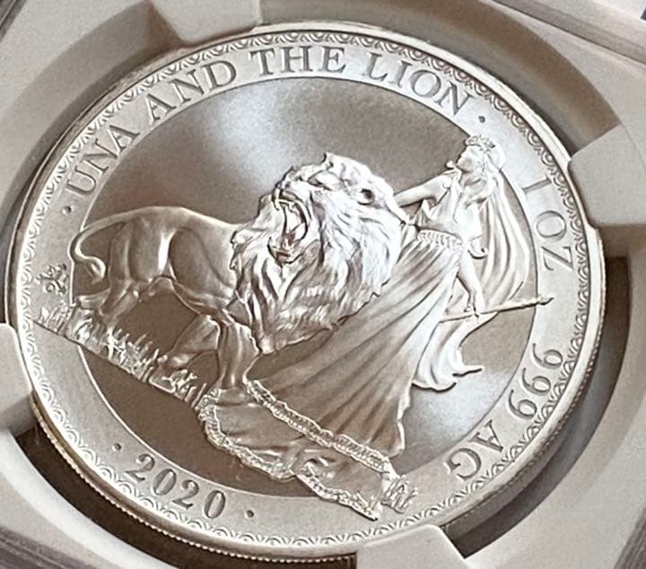 【世界19枚】2020年 ウナとライオン 1ポンド 銀貨  NGC MS70