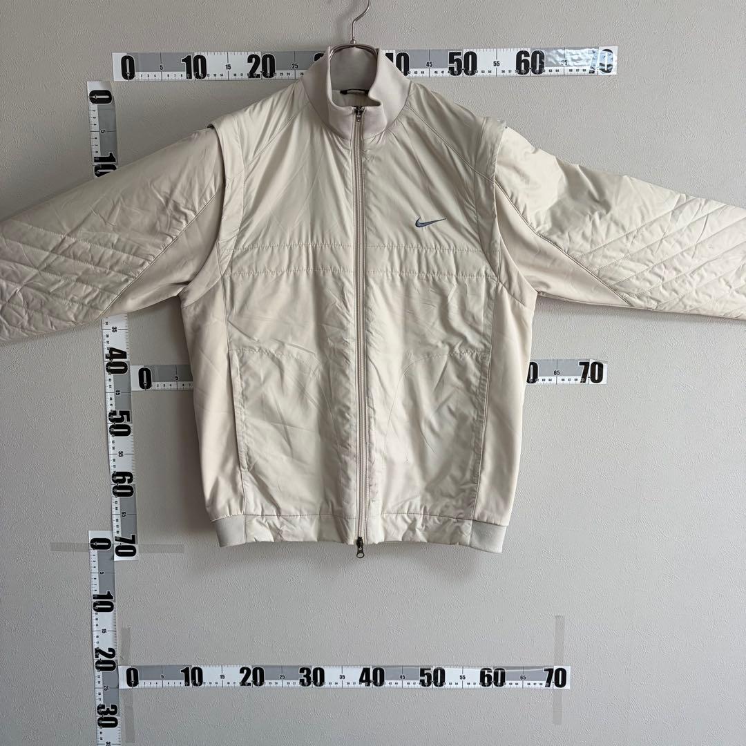 L 白 ナイキ NIKE golf ゴルフ ジャケット ブルゾン 袖取り外し可能