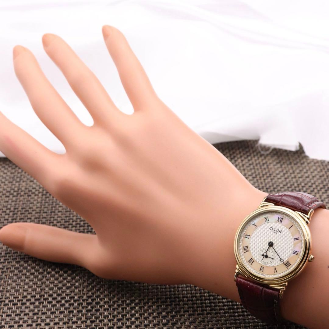 付属品付き【新品電池】CELINE H2903-3/動作品 人気モデル スモセコ