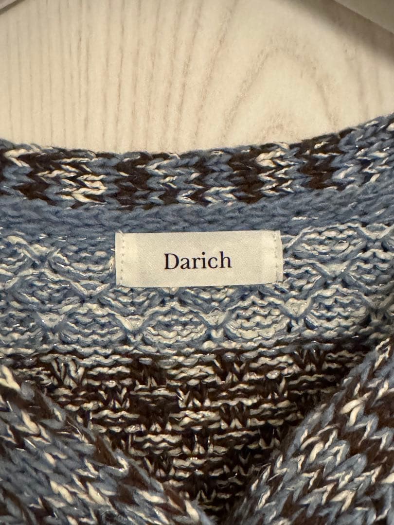 Darich ツイードボーダーニットカーディガン