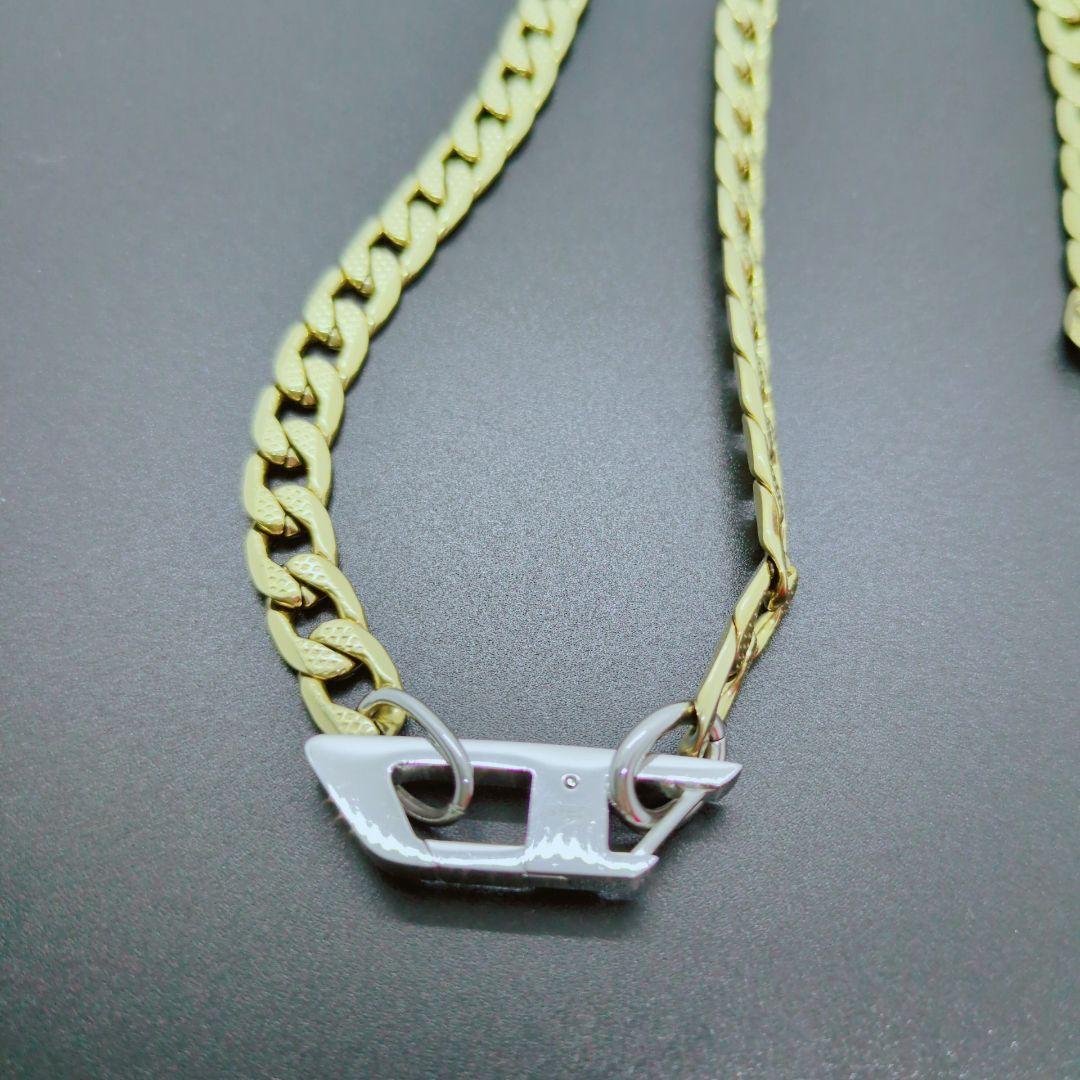 【美品】DIESEL ネックレス DX1438 ゴールドチェーン 箱　喜平