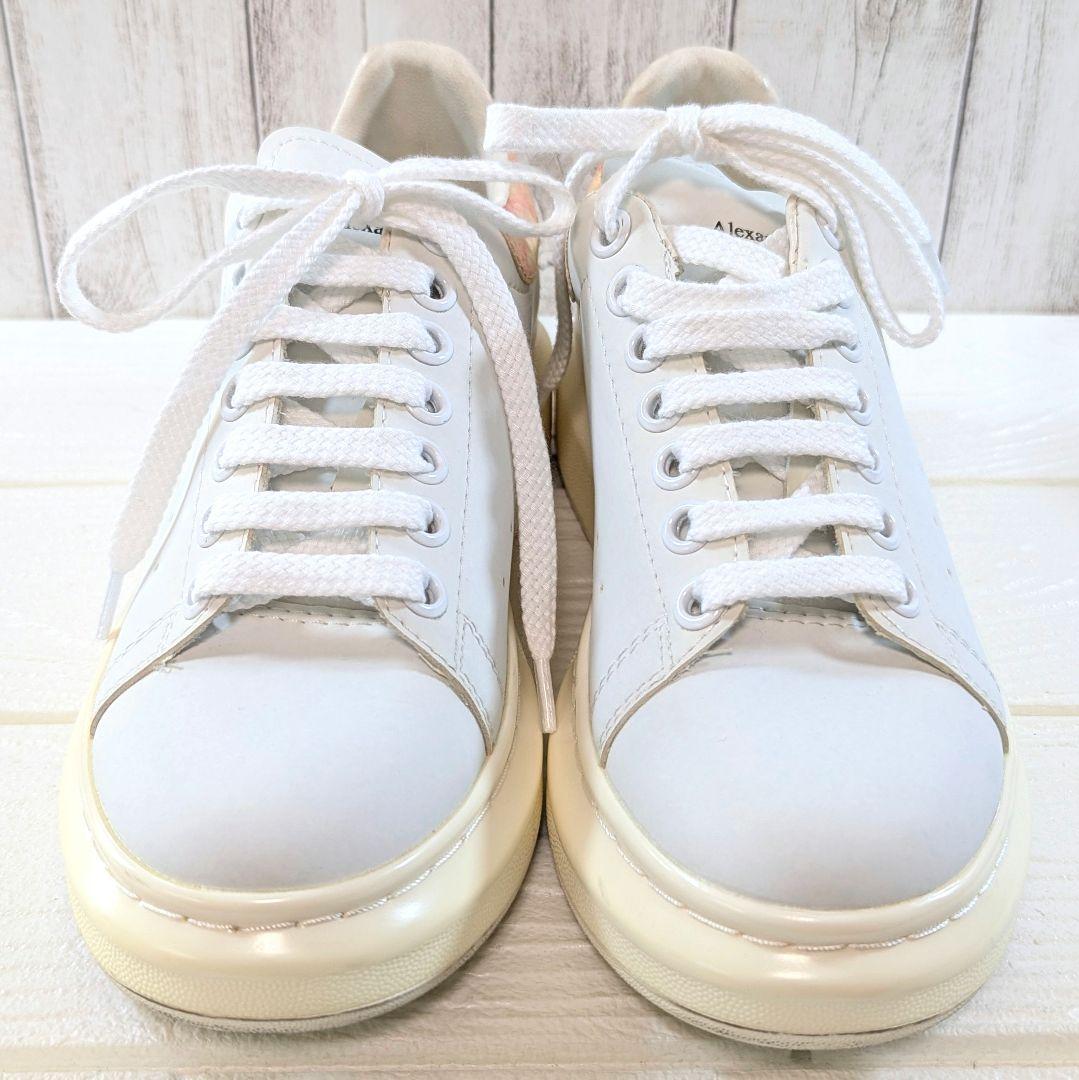Alexandre McQueen 厚底 まだら模様グリッター入 白スニーカー