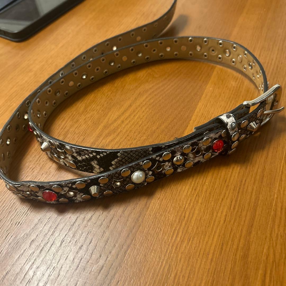 Jaded London スネークスキン風ベルト