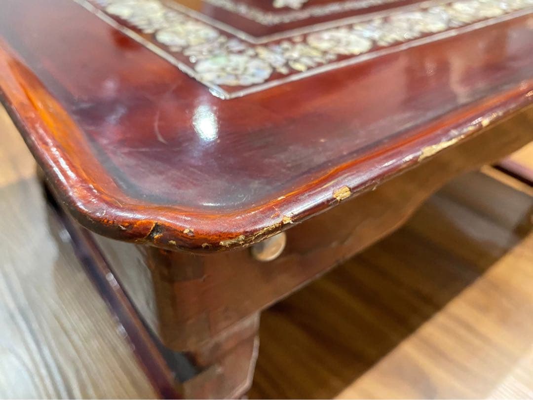 ローテーブル アンティーク 螺鈿 座卓 折りたたみテーブル インテリア