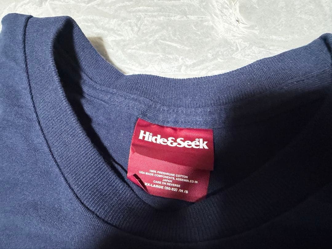 HIDE AND SEEK 西浦徹コラボ ロンT NAVY XXL