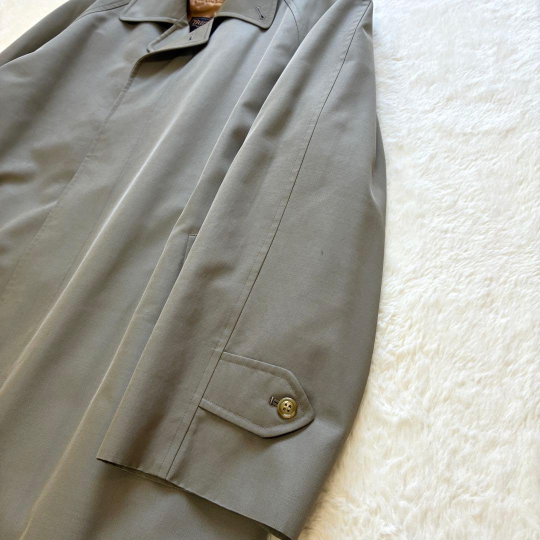 90s BURBERRY シルク混バルマカーンコート カシミヤ混ライナー 玉蟲