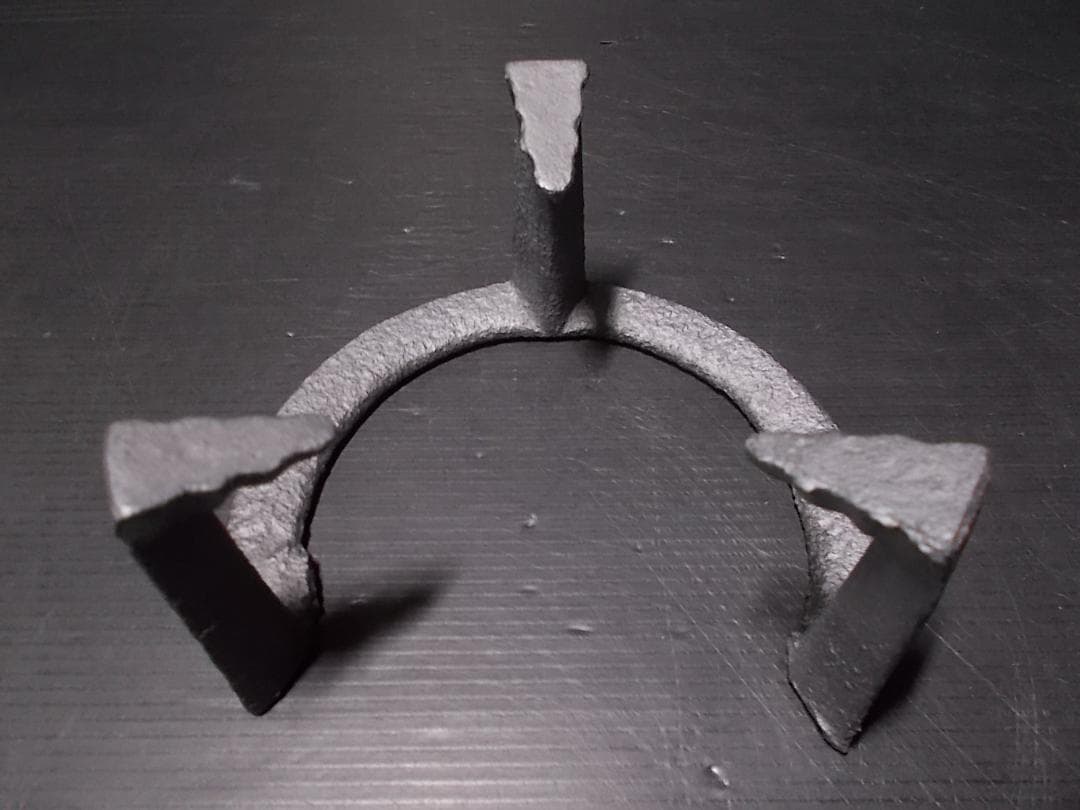 茶道具 風炉釜セット 茶釜 釜環 未使用五徳 良品織部風炉 織部敷板 底瓦 前瓦