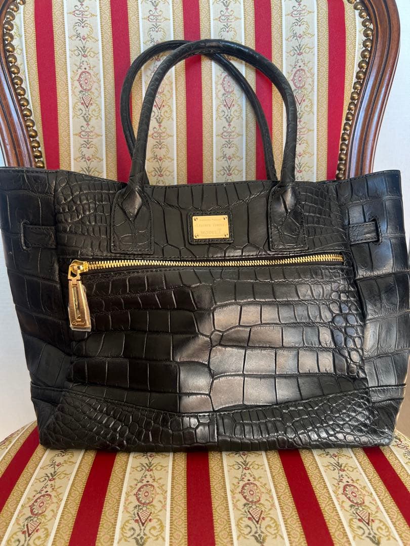 Leather Jewels ブラックトートバッグ