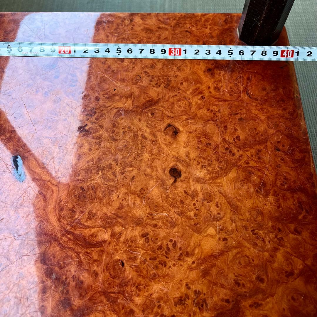 【花梨】唐木 カリン材 玉杢瘤棚 2段棚 高級銘木 コーナーラック 飾り台 花台