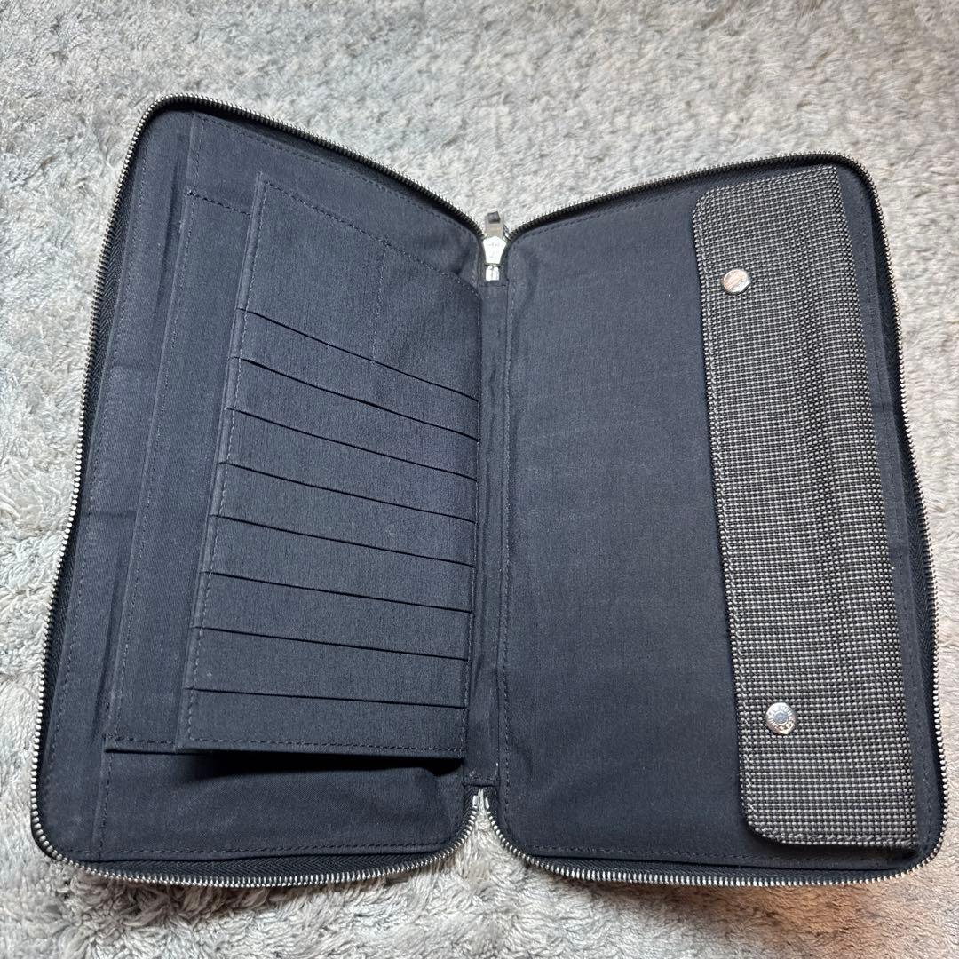 HERMES 長財布 ラウンドファスナー パース ＧＭ グレー エールライン