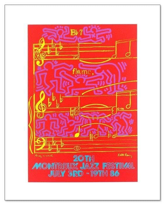 額装品/Montreux Jazz/キース へリング/インテリア/アート/特別品